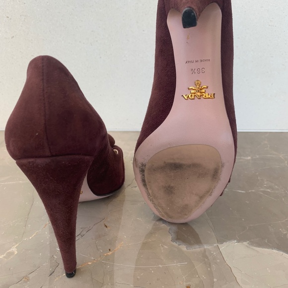 Prada Suede Open Toe Pumps, Size 36.5 - Picture 13 of 13